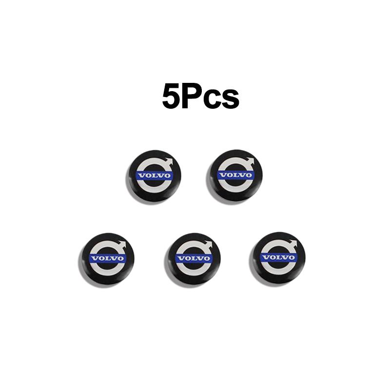 5Pcs Car Remote Key Sticker Aluminum Emblem Decoration Badge Decal For Volvo V60 V40 XC90 S60 XC60 V50 V70 S90 V90 EX90 EM90 C40