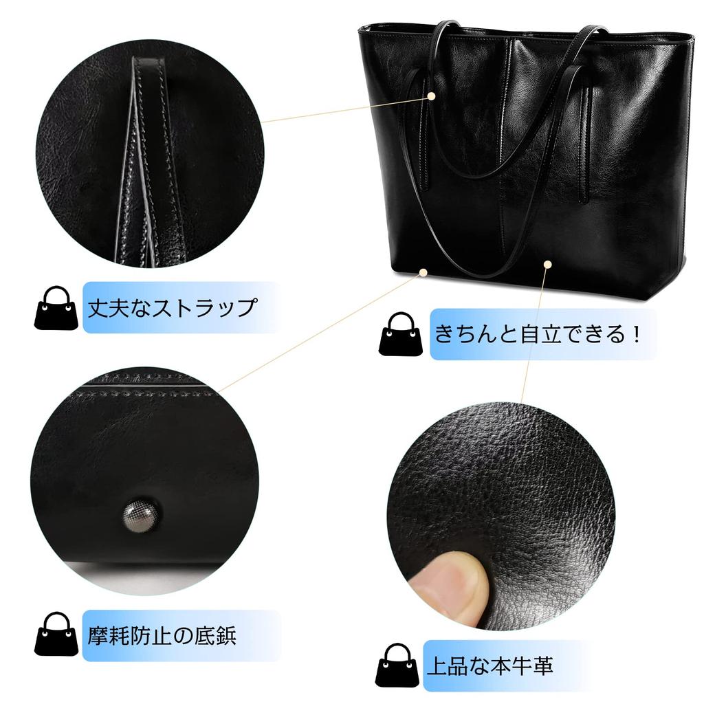 Tote Bag for Genuine Leather Tote Leather Business Shoulder Simple Large For Going To Easy To Going Suitable for Many Occasions [Kyoei-Tech] Women,