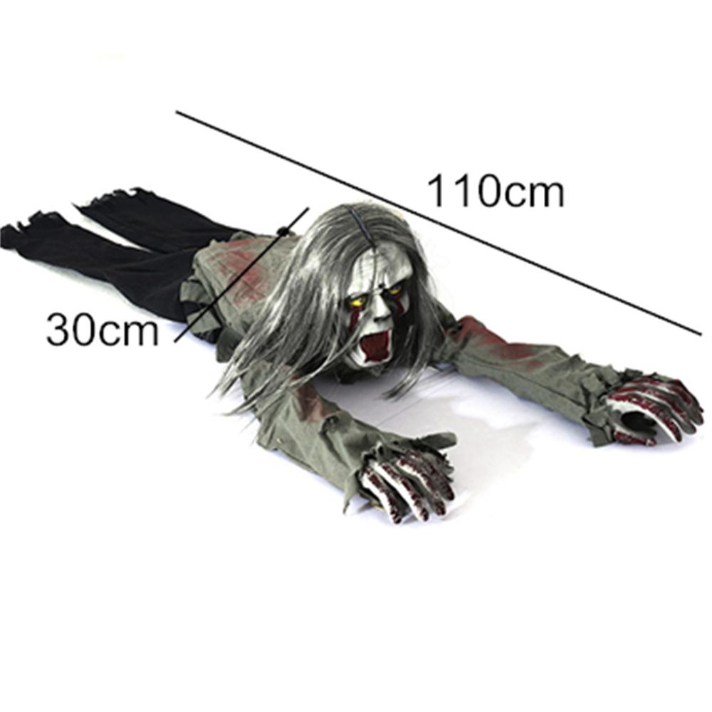 Long Hair Crawling Ghosts Scary Electric Voice Red Eye  Halloween Decorations