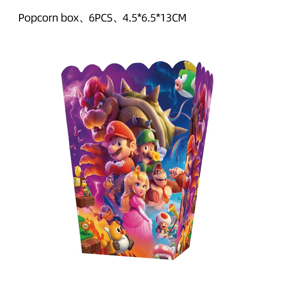 Баннер для украшения детской вечеринки в честь дня рождения по мотивам фильма про Марио, посуда