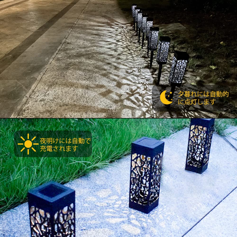 GLOWDAWN Solar Set of 8 LED Garden IP65 Solar Panel Automatic Light Security and Disaster Suitable for and Walkways Lights, Outdoor, Lights, Recessed,