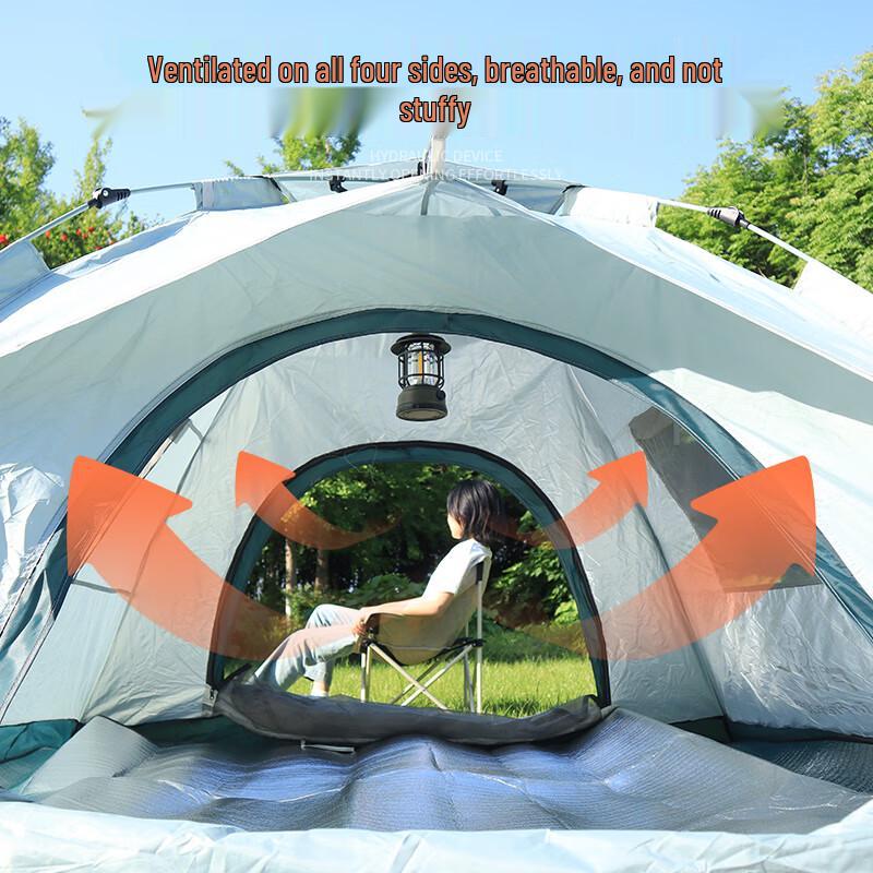 FTLY 3-4 Person Hydraulic Automatic Tent Set with Picnic Mat