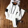 Mens Tracksuit Warm Hooded Sweatshirt+Sweatpants 2 Pcs Sets Winter High Quality Black White Top or Pants Casual Jogging Clothing