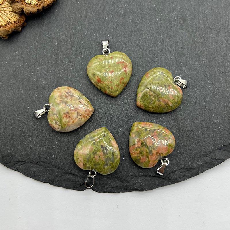 Ожерелье с подвеской из натурального хрустального камня в форме сердца, аксессуары - Ювелирные изделия с подвеской Love