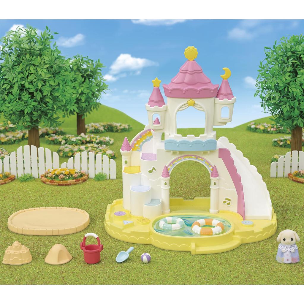 Epoch Sylvanian Families Hoikuen Play Equipment ST Mark Certification 3 Years Old and Up Toy Dollhouse Sylvanian Families [Castle Osunaba/Pool Set]