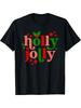 Have A Holly-Jolly Colorful Christmas Mistletoe Xmas Holiday T-Shirt - Festive Holly Berry & Star De