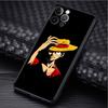 Case For Apple iPhone 11 13 14 12 Pro 7 Plus XR X XS Max 6 6S 13Pro Max Black Silicone Phone Funda Anime One- Piece