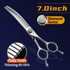 Fenice 7.0/7.5 дюймов профессиональные ножницы для груминга собак изогнутые филировочные ножницы для стрижки морды и тела собак JP 440C высокое качество