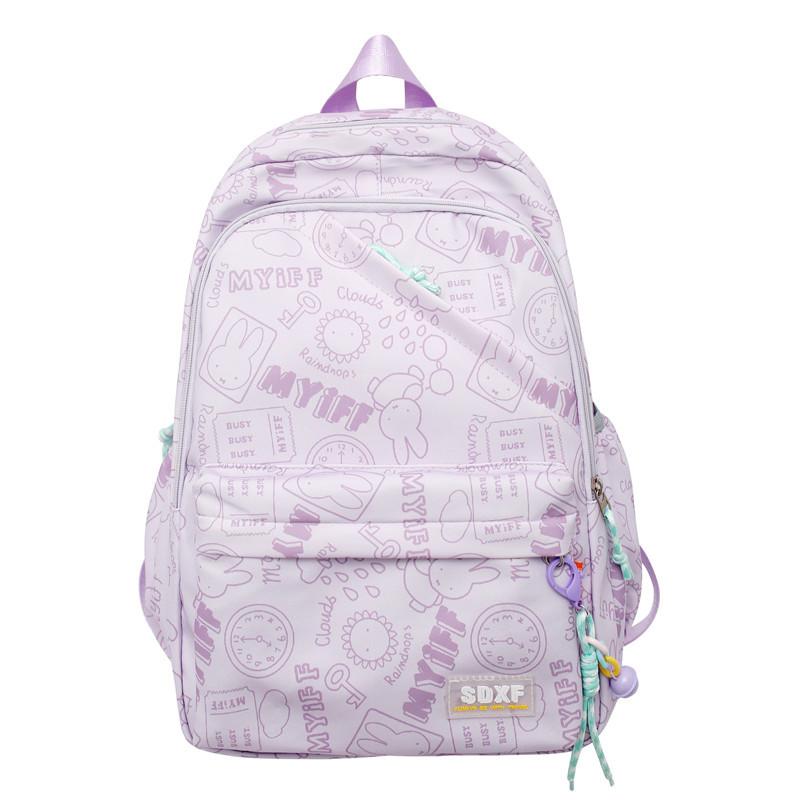 New Cute Doodle Street Boys Girls Backpack College Bag Outdoor Casual Fashion Sports Rucksack Men Women