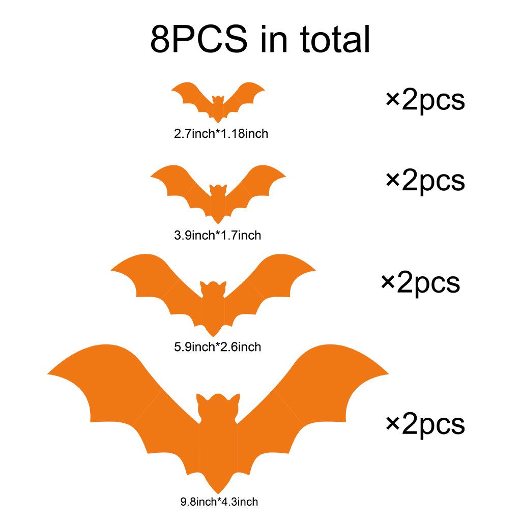 Черные и розовые наклейки на стену в виде летучих мышей на Хэллоуин для украшения детской комнаты и создания праздничной атмосферы
