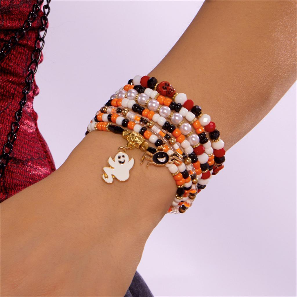 Наборные браслеты на Хэллоуин - Тыква Паук Браслеты из бусин для женской праздничной бижутерии