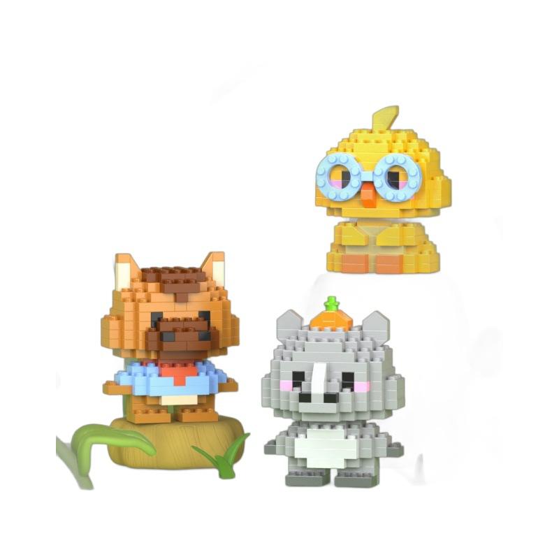 Серия кукол-животных из микрочастиц, строительные блоки, детские сборные игрушки