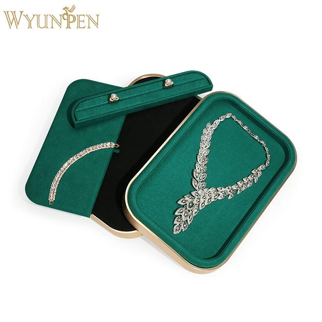WYP Classic Style Custom Microfiber Fashion Design Jewelry Trays Slotted Ring Necklace Bracelet Packaging Serving Display Trays