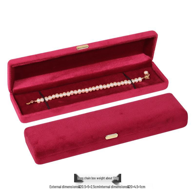 Бархатная шкатулка для украшений с золотой пряжкой и закругленными углами для колец, ожерелий и браслетов