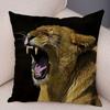 Africa Lion Pillow Case Decor Wild Animal Pattern Print Pillowcase Super Soft Plush Cushion Cover for Car Sofa Home 45x45cm