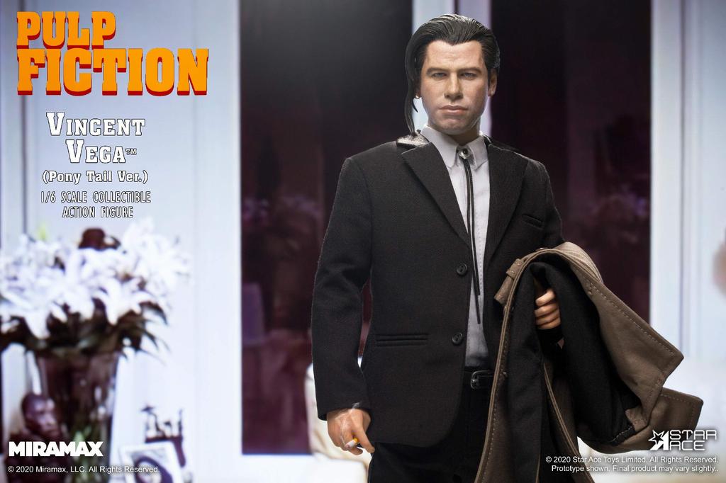 Star Ace Toys Pulp Fiction Vincent Vega Ponytail Scale Painted Action Figure 2.0 Ver. 1/6