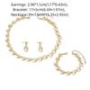 4Pcs Vintage Necklace Earrings Bracelet Set Zinc Zinc Alloy Women Jewelry Suit Pearl Jewelry Set  Wedding