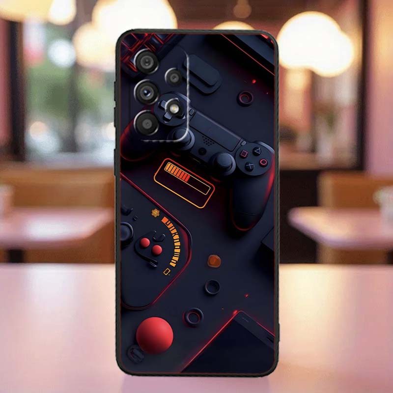 Креативный игровой контроллер Для Samsung A41 A35 A34 A33 A32 A25 A24 A23 A21s A06 A05 A04 A03 Note 10 20 Ultra 5G Черный Чехол для Телефона