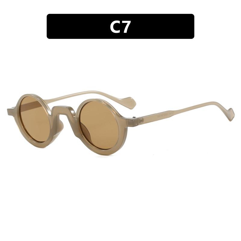 Fashion Uv400 Round Sunglasses New Retro Full-Rim Glasses Men And Women Trend Outdoor Sunscreen Eye Protection Sunglasses