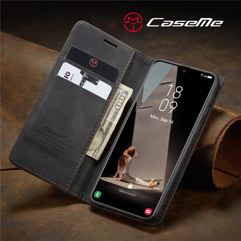 CaseMe Магнитный чехол-книжка из кожи для Samsung Galaxy с держателем для карт