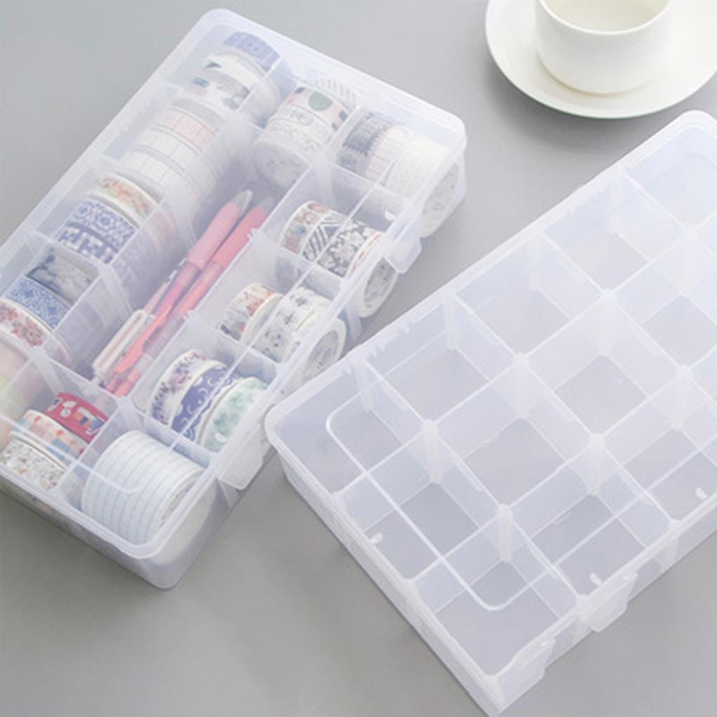 15/24/36 Сетка Лента Коробка Для Хранения Бумажная Наклейка Чехол Прозрачный DIY Контейнер Держатель Органайзер Канцелярские Принадлежности