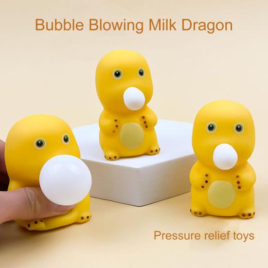 Игрушка-динозавр, мягкая резина, милый мультяшный молочный дракон, дующий воздушный шар, сжимает снятие стресса, щепотку