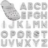 1PC Shoe Charms Glitter Rhinestone Letter Crystal Alphabet Shoes Charm Decorations Jewelry Slider Bracelet Wristbands Accessorie