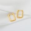 Прямоугольные U-образные серьги-гвоздики с пряжкой для ушей для женщин, корейские индивидуальные золотые геометрические украшения