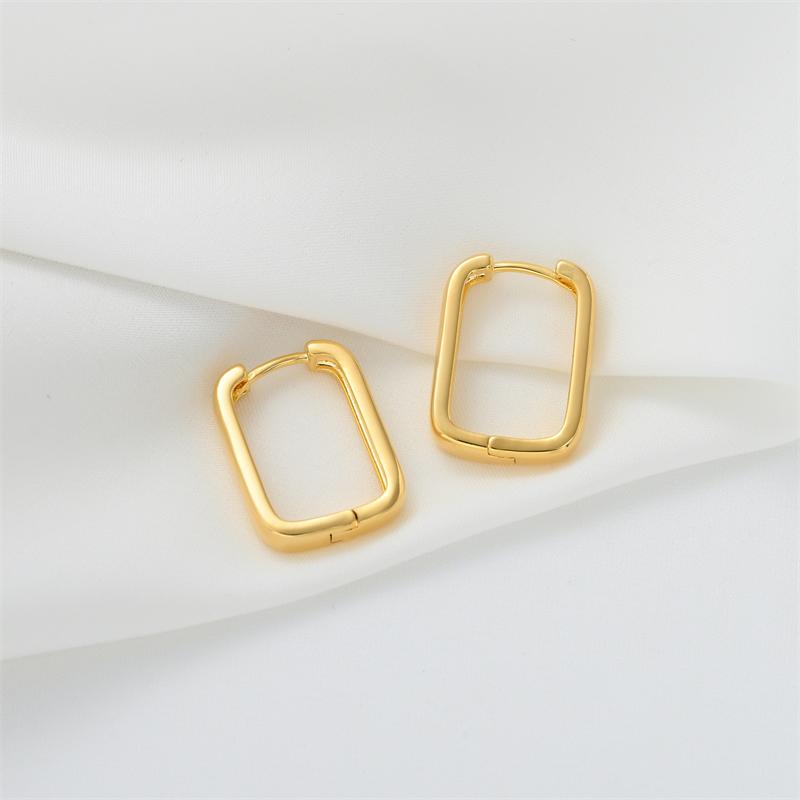 Прямоугольные U-образные серьги-гвоздики с пряжкой для ушей для женщин, корейские индивидуальные золотые геометрические украшения