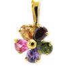 [G7639] - Tutti Frutti 'Crystal Flower' Gold Plated Pendant