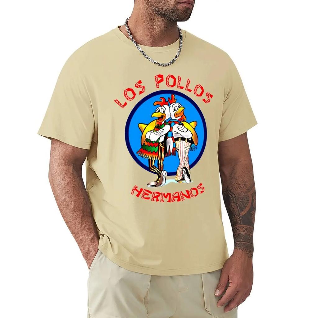 Футболка с надписью «Во все тяжкие» Футболка LOS POLLOS Hermanos Футболка с коротким рукавом Harajuku Футболка с хлопковой графикой Топы