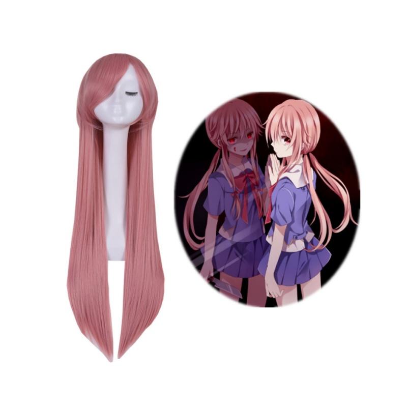 Gasai Yuno Косплей Аниме Дневник будущего Gasai Yuno Mirai Nikki Косплей Костюм Школьная форма Бант Короткая юбка Парик Костюмы на Хэллоуин