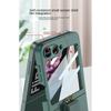 Ring Holder Phone Case for Samsung Galaxy Z Flip 6 5 4 3 Flip6 Flip5 Flip4 Flip3 5G Frosted Plastic Hard Shell Ultra Thin Shockproof Protective Cover