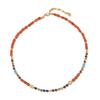 Retro Duobao handmade beaded natural stone agate necklace warm orange contrasting color autumn and winter atmosphere sense advanced sense collarbone