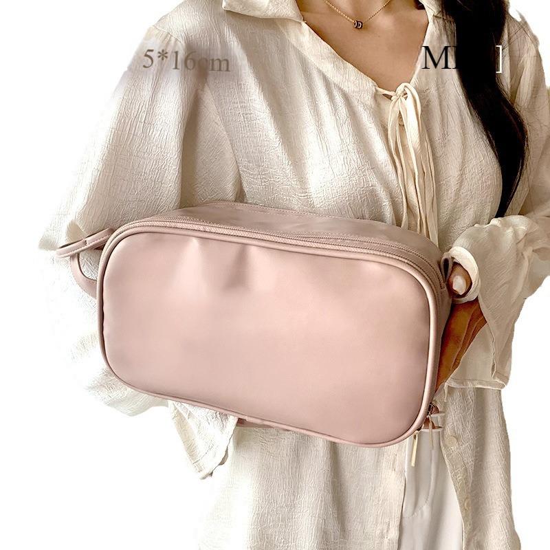 Большая вместительная косметичка из полиуретана, портативная дорожная косметичка, прямоугольная двухслойная косметичка, гигантский аккумулятор