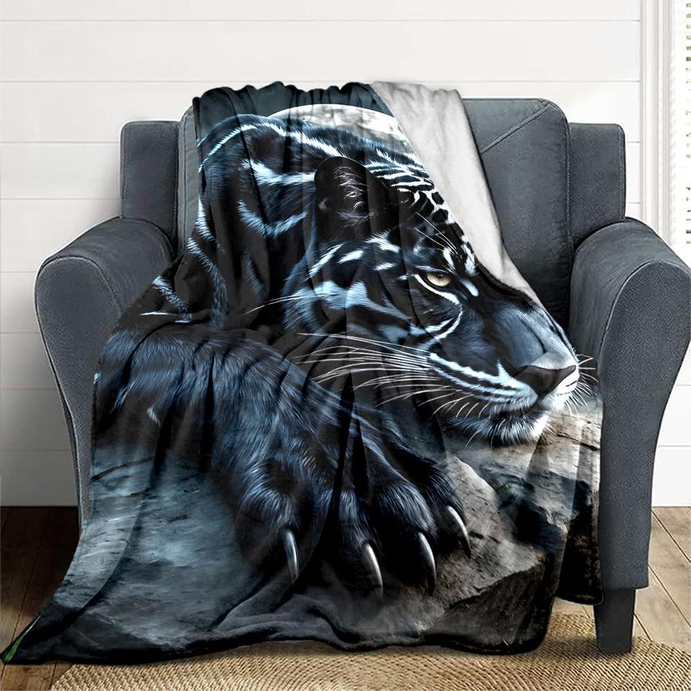 1pc Black Panther Print Blanket Lightweight Blanket Throw Blanket For Sofa, Bed, Travel, Camping, Livingroom, Office, Couch, Chair yy251010051
