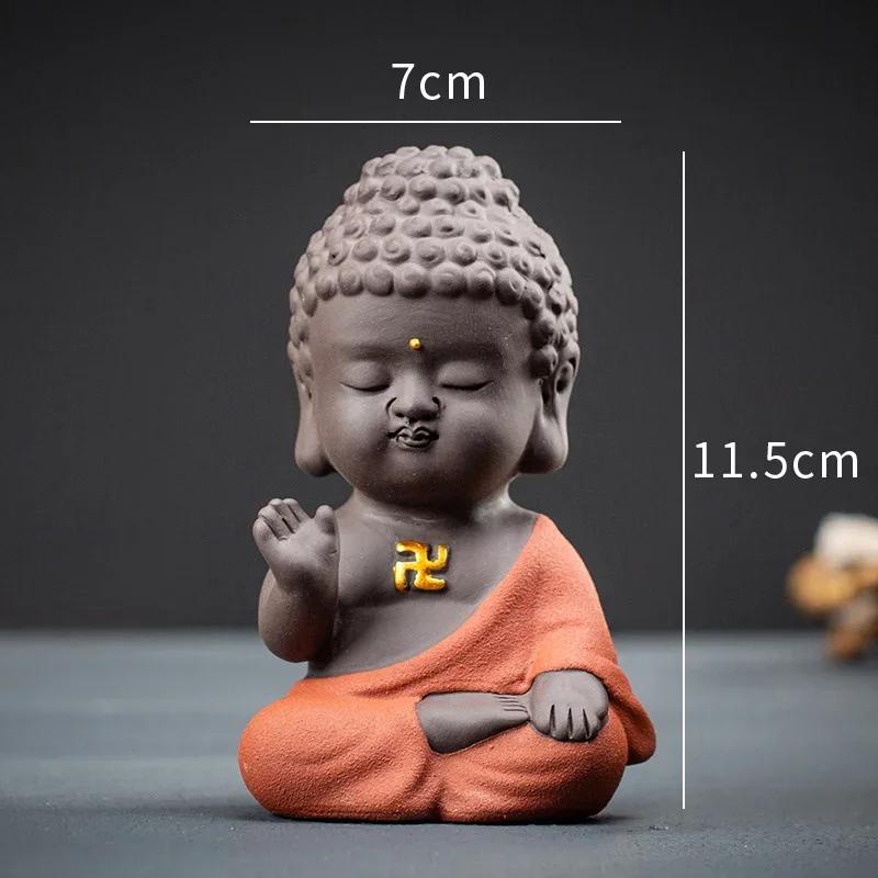 Фигурка Будды Шакьямуни из керамики ручной работы, Дзен украшение для чайного столика и домашнего декора, Декор для автомобиля, Сидящая статуя, Вдохновленный Дзен подарок