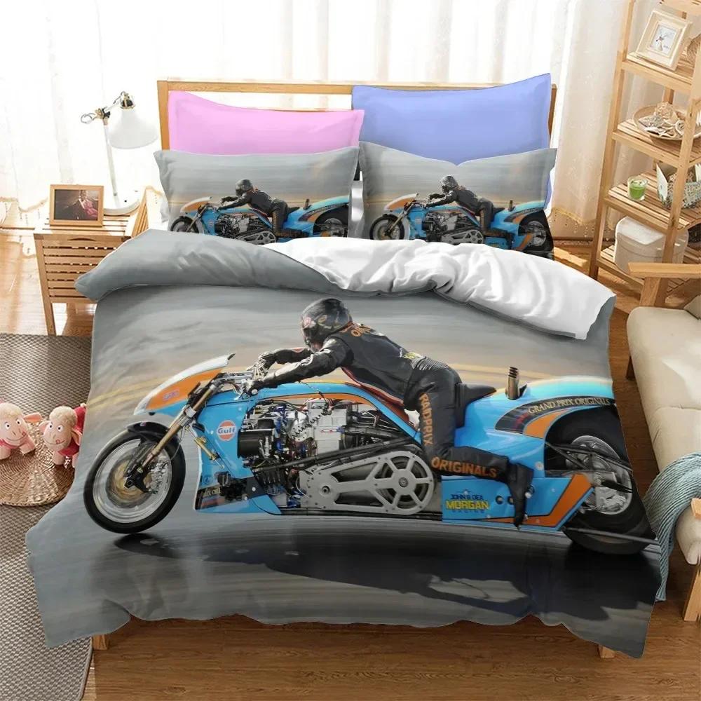 Cool Motorcycle 3D Duvet Cover Bedding Set Comforter Linen Pillowcases Quilt Cover Home Decor Gift Single Double Twin King Queen