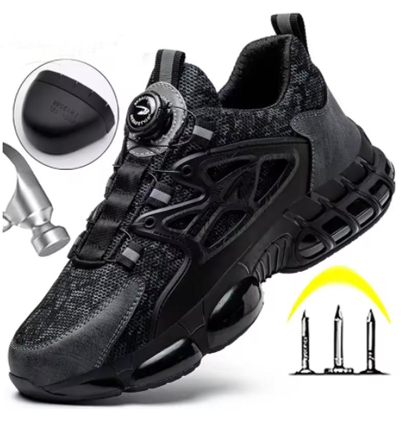 Новые рабочие кроссовки с вращающейся кнопкой, защитная обувь, мужские туфли со стальным подноском, рабочая защитная мужская обувь, неубиваемая обувь, устойчивая к проколам