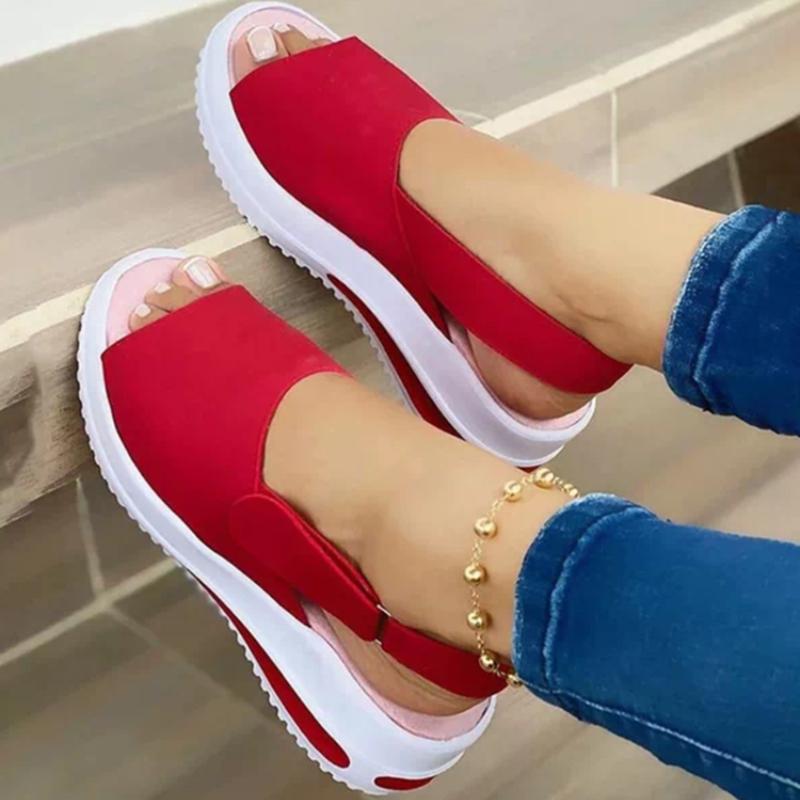 Trendy Slope Heel Sandals 2024 Summer New Elastic Fabric Simple and Comfortable Daily Women's Casual Shoes Zapatos De Mujer