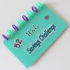 52 Week Saving Challenge Binder with Clear Cash Envelope Reusable 8 Holes Binder Budget Book Planner Money Organizer Album