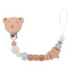 Деревянные бусины держатель для пустышки клипсы медведь детские прорезыватели для зубов игрушки ремни анти-потеряшка детская цепочка для пустышки для малыша