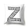 Polyester Pillow Case Pencil Drawing Geometric Decorative Print 26 English Letters Pillow Cushion Cover Simple