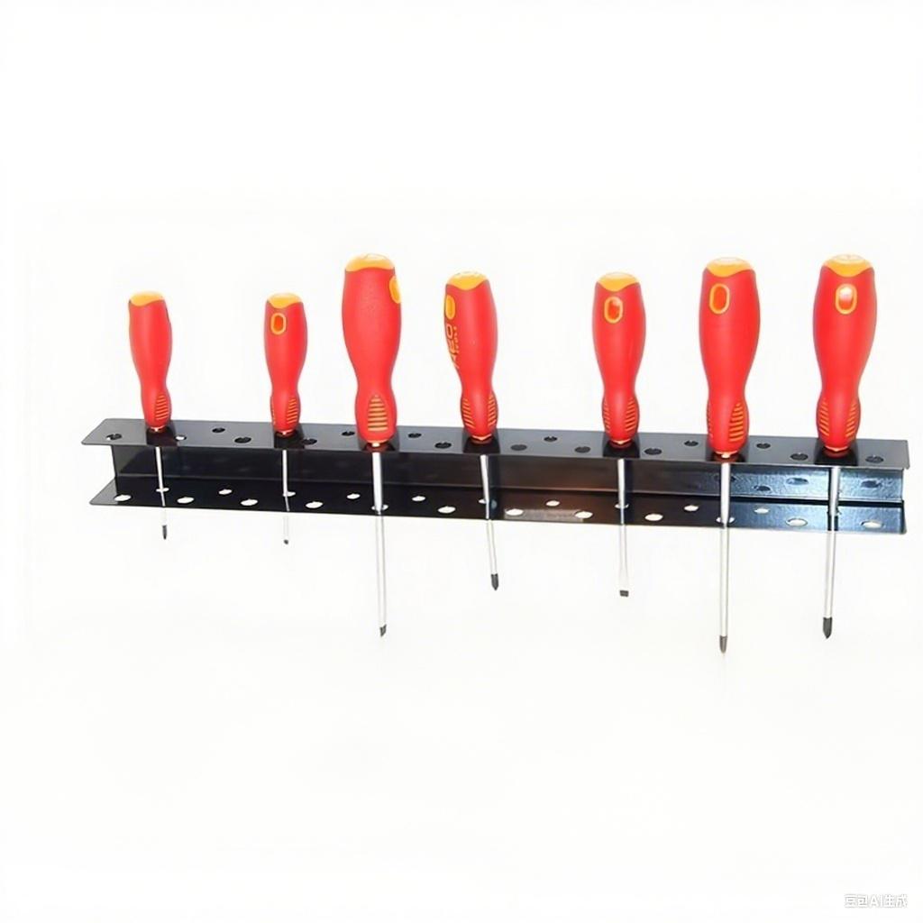 Стойка для хранения отверток с 23 отверстиями - Компактная многоотверстная металлическая стойка для хранения инструментов, подходит для организации гаража и мастерской