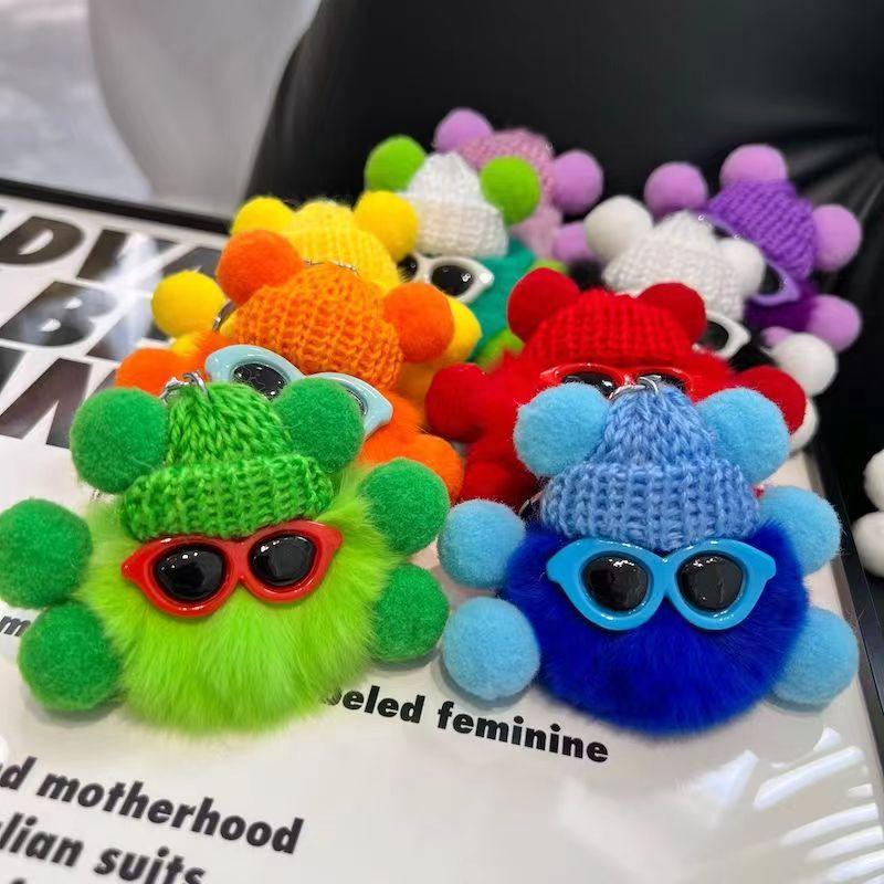 Милые брелки с изображением эльфа, солнцезащитные очки, подвески из волос эльфа и кролика, аксессуары для ключей, женская модная сумка, украшение для сумочки