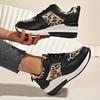 2025 Новые повседневные кроссовки на шнуровке с плоским леопардовым принтом, женские больших размеров, на все сезоны, одинарная обувь, кроссовки для бега