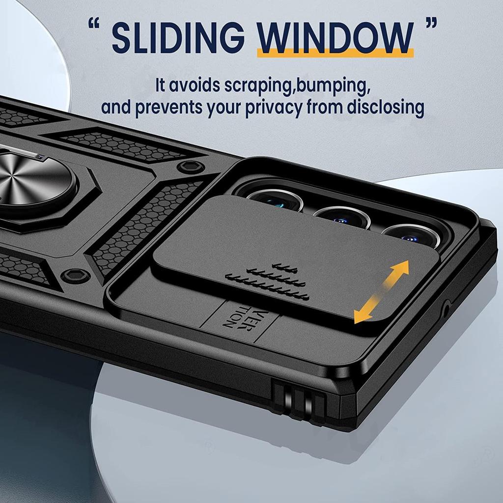 Чехол-слайдер для камеры Samsung Galaxy S24 Ultra S24 S23 Ultra S23 Plus S23 S22 A15 A35 A55 A14 A53 A73, прочный защитный чехол-кольцо