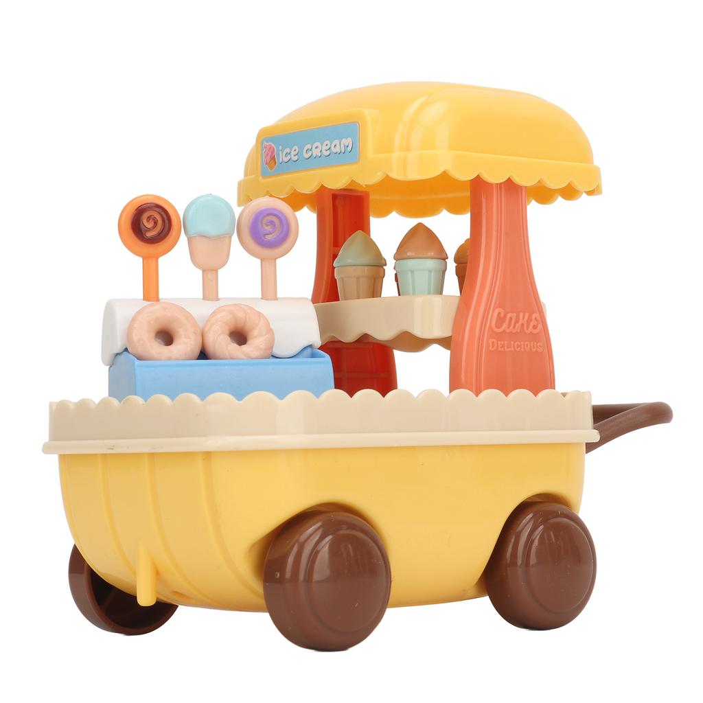 Ice Cream Cart Mini Plastic Rolling Cute Safe Educational Sweet Treats Cart Toy for Gift