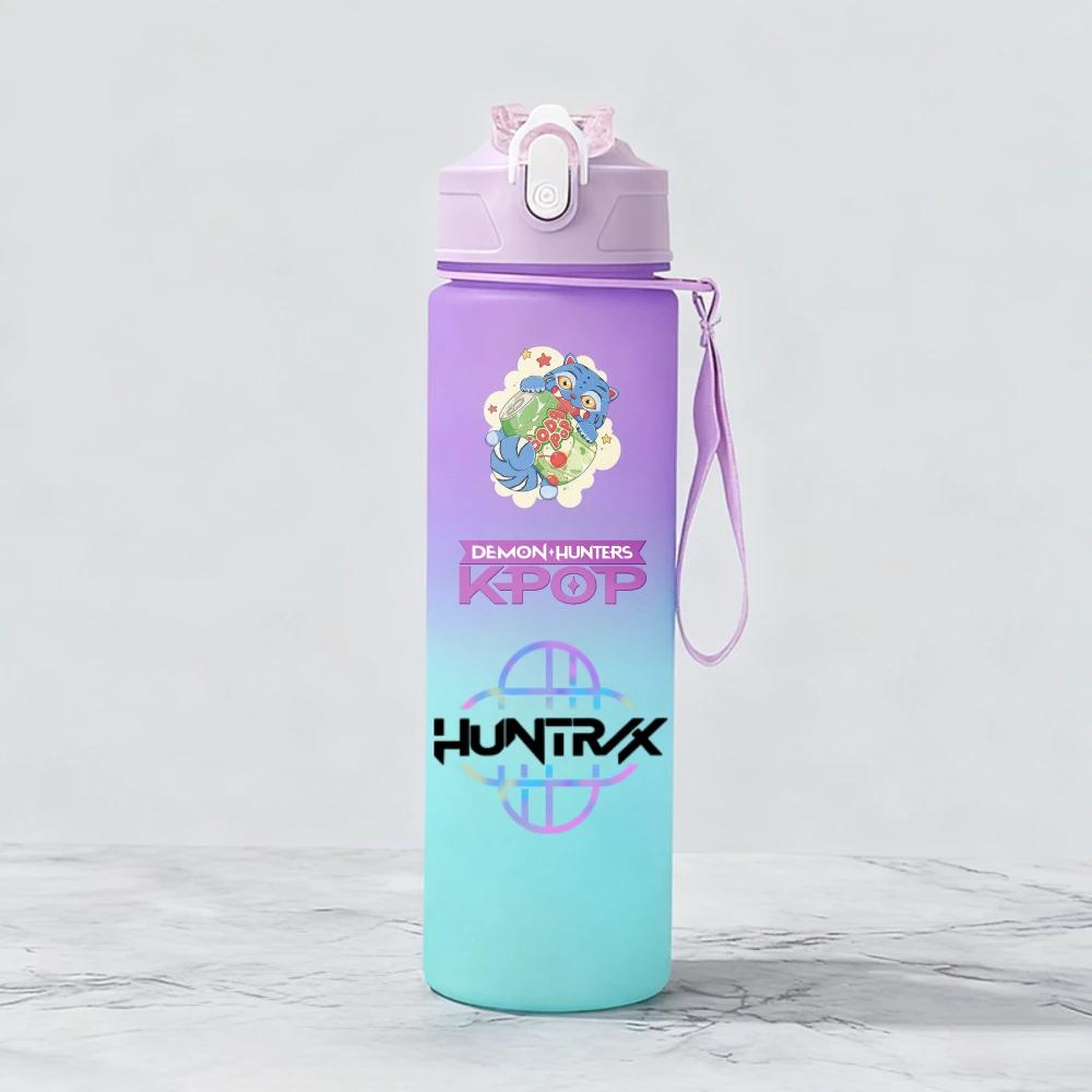 Охотники на демонов Huntr Rumi Mira Zoey Jinu Celine Пластиковый стакан для воды Бутылка для питья Pop Школьная Huntrix Gourde ML KPOP X K 800 Для детей Развлекательный