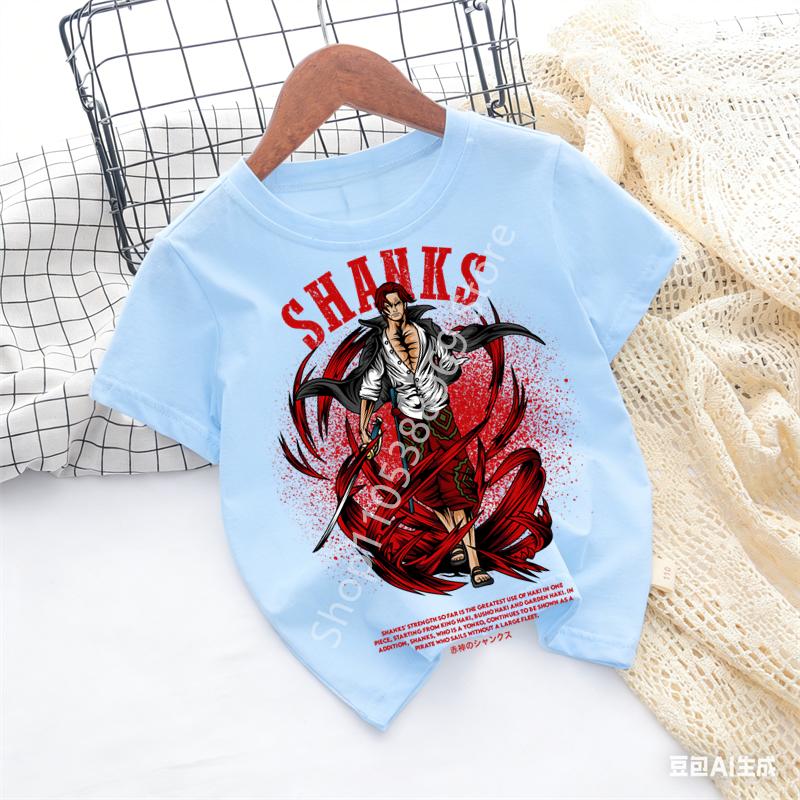 2026 Summer Anime One Piece Monkey D Luffy Printed Tshirt Kids boys Clothing Fashion Casual Street Tshirt Y2k